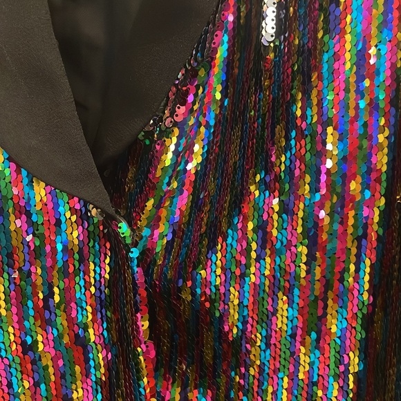 Anthropologie XS sequin rainbow jacket - great for burning man - Picture 4 of 5